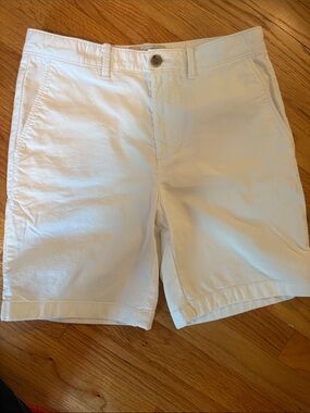Original Penguin White Flat Front Chino Shorts